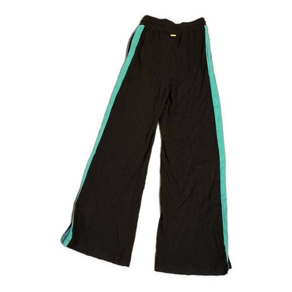 Lspace Active Black Challenger Pants Wide Leg Blue Stripe Xs - Picture 5 of 9